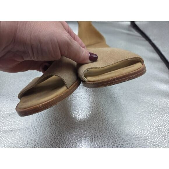 Soludos Capri Suede Block Heel Espadrille Sandals Beige Tan Shoes Size 9.5 - Picture 4 of 7